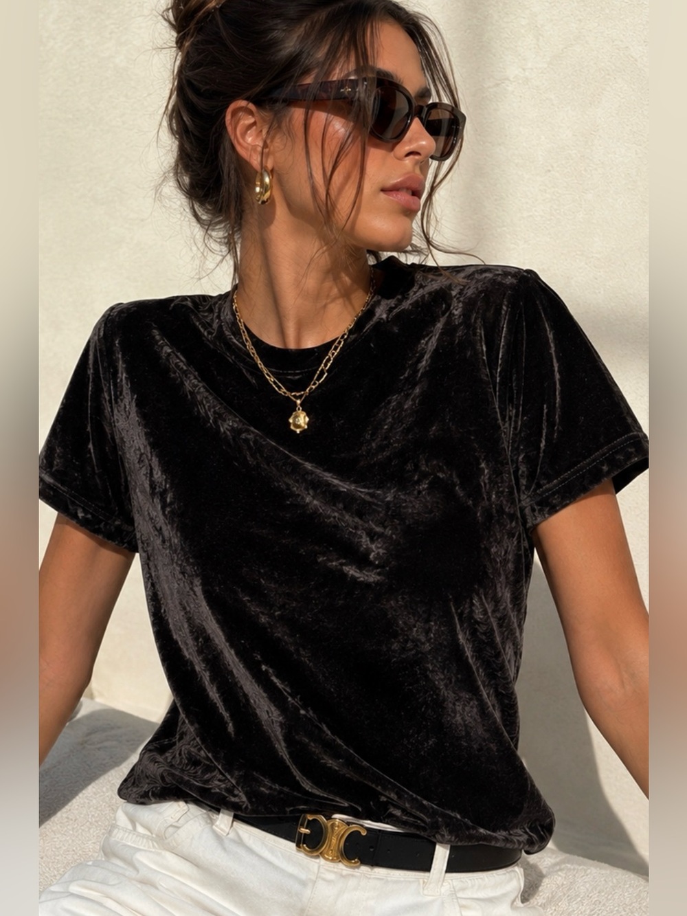 🖤 Ksubi Black Velvet Tee – Size XS